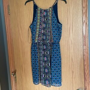 Multi colored dress with belt